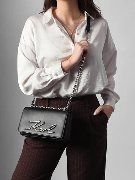 Shoulder Bag K Signature Leather Karl lagerfeld Black k signature B1W30046 other view 1