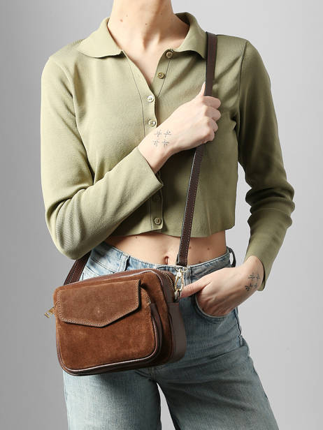 Shoulder Bag Velvet Caviar Leather Milano Brown velvet caviar VC25067 other view 1