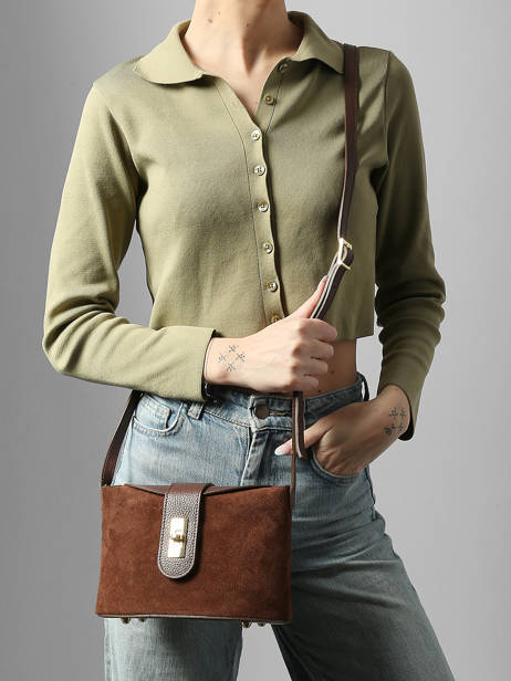 Shoulder Bag Velvet Caviar Leather Milano Brown velvet caviar VC25115 other view 1