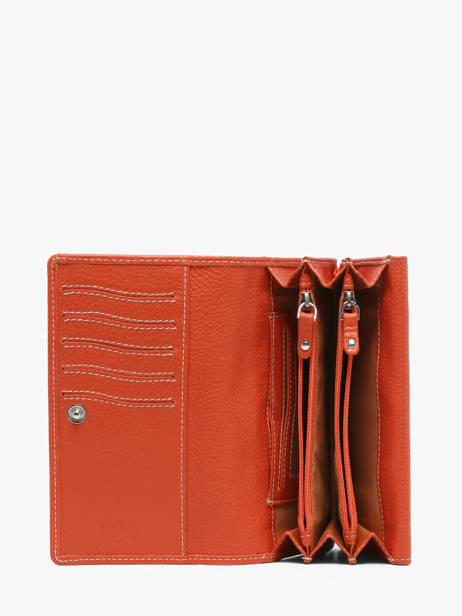 Leather Caviar Wallet Crinkles Orange caviar 14001 other view 1