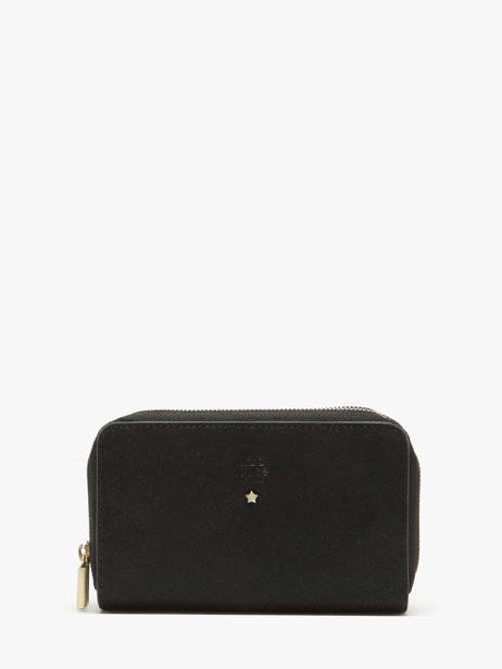 Wallet Leather Mila louise Black vintage 3875X