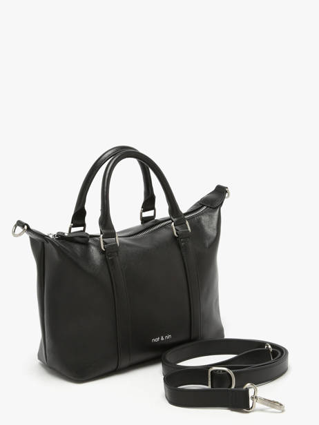 Sac Porté Main Vintage Cuir Nat et nin Noir vintage MTHYLANE vue secondaire 2