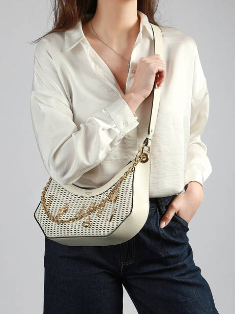 Medium Leather Croisette Charms Crossbody Bag Lancel White croisette A14012 other view 1