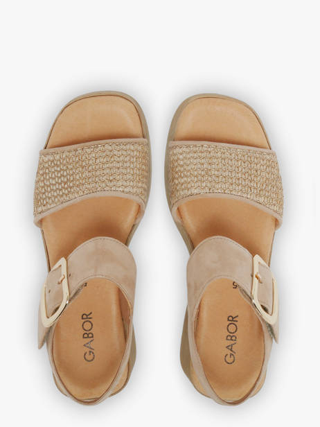 Platform Sandals In Leather Gabor Beige women 44 other view 3