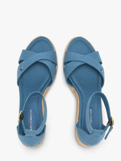 Sandals In Leather Tommy hilfiger Blue women 9332CZQ other view 3