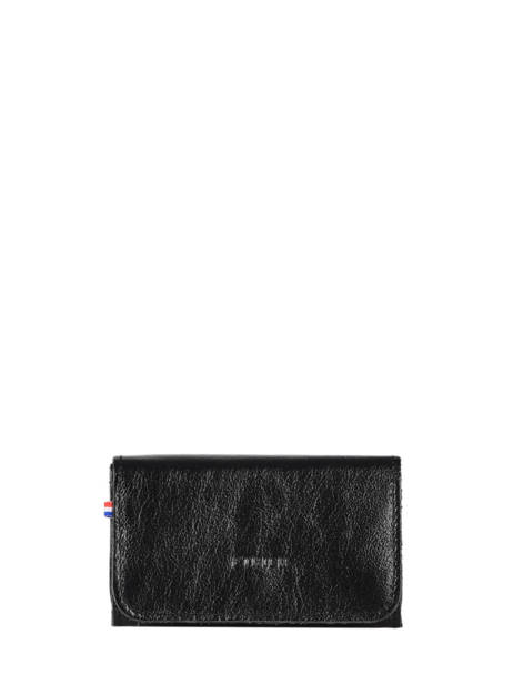 Leather Coin Purse Etincelle Irisée Etrier Black etincelle irisee EETI650