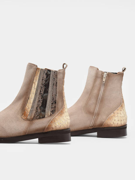 Bottines En Cuir En Cuir Folie's Beige accessoires 5501 vue secondaire 1