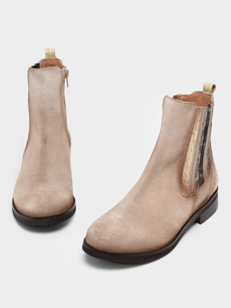 Bottines En Cuir En Cuir Folie's Beige accessoires 5501 vue secondaire 3