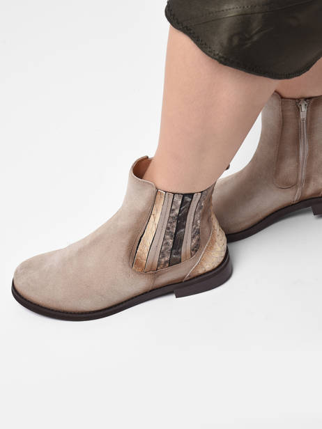 Bottines En Cuir En Cuir Folie's Beige accessoires 5501 vue secondaire 2